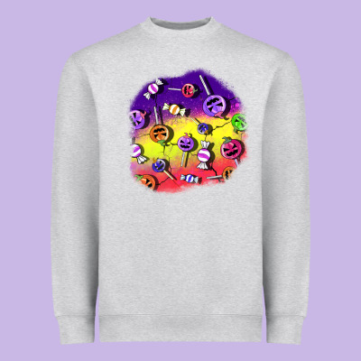 Halloween Candy  Patches Heavyweight Sweatshirt Designed By Bundleandbundleshop