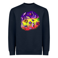 Navy halloween candy  patches Heavyweight Sweatshirt - BundleAndBundleShop