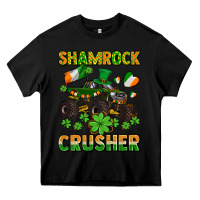 Black shamrocks crusher monster truck with shamrocks Heavy Core Tee - AdoDesignShop