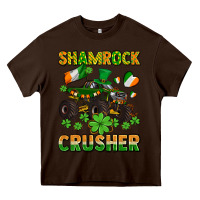 Chocolate Brown shamrocks crusher monster truck with shamrocks Heavy Core Tee - AdoDesignShop