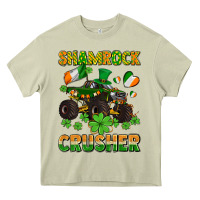 Mossy shamrocks crusher monster truck with shamrocks Heavy Core Tee - AdoDesignShop
