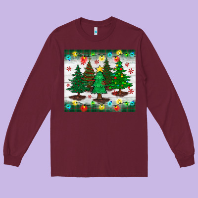 Christmas Trees Tumbler Long Sleeve Tee Designed By Bundleandbundleshop