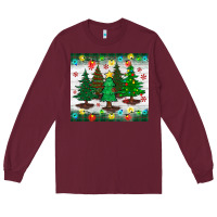 Burgundy christmas trees tumbler Long Sleeve Tee - BundleAndBundleShop