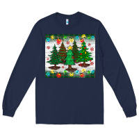 Navy christmas trees tumbler Long Sleeve Tee - BundleAndBundleShop