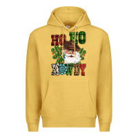 Antique Gold ho ho howdy santa Premium Hoodie - CowGirlArtShop