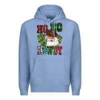 Colony Blue ho ho howdy santa Premium Hoodie - CowGirlArtShop