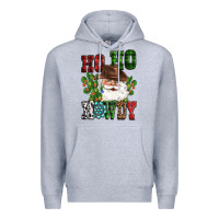 Heather Grey ho ho howdy santa Premium Hoodie - CowGirlArtShop