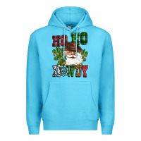 Ocean Blue ho ho howdy santa Premium Hoodie - CowGirlArtShop