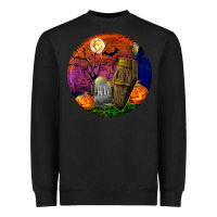 Black halloween round Heavyweight Sweatshirt - BundleAndBundleShop