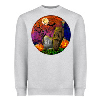 Heather Grey halloween round Heavyweight Sweatshirt - BundleAndBundleShop