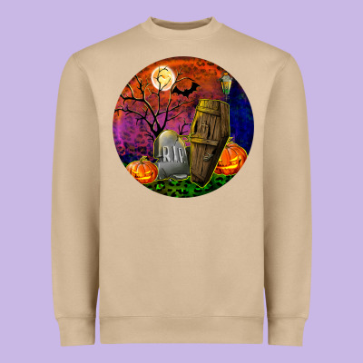 Halloween Round Heavyweight Sweatshirt Designed By Bundleandbundleshop