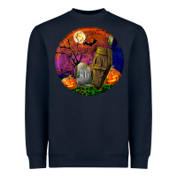 Navy halloween round Heavyweight Sweatshirt - BundleAndBundleShop