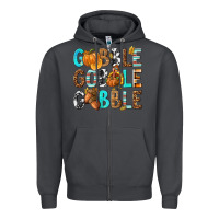 Smoke Gobble Gobble Gobble with Turkey Zipper Hoodie - texasbilliewilder