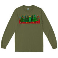 Army Green christmas trees libbey glass Long Sleeve Tee - BundleAndBundleShop