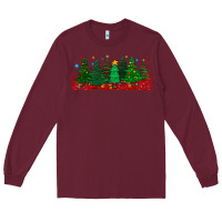 Burgundy christmas trees libbey glass Long Sleeve Tee - BundleAndBundleShop