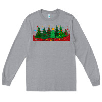 Heather Grey christmas trees libbey glass Long Sleeve Tee - BundleAndBundleShop