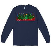 Navy christmas trees libbey glass Long Sleeve Tee - BundleAndBundleShop