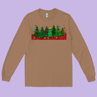 Christmas Trees Libbey Glass Long Sleeve Tee Designed By Bundleandbundleshop