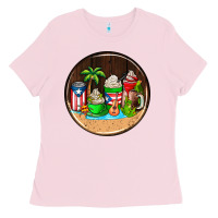 Bubblegum Pink puerto rico coasters Ladies Tee - AdoDesignShop