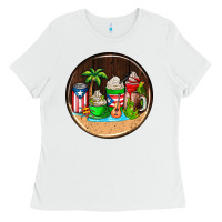 White puerto rico coasters Ladies Tee - AdoDesignShop