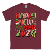 Burgundy happy new year 2024 Classic Tee - MaliasSmallBusiness