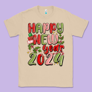 Happy New Year 2024 Classic Tee Designed By Maliassmallbusiness