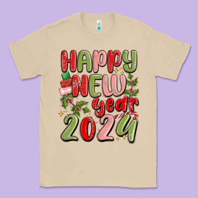 Happy New Year 2024 Classic Tee Designed By Maliassmallbusiness