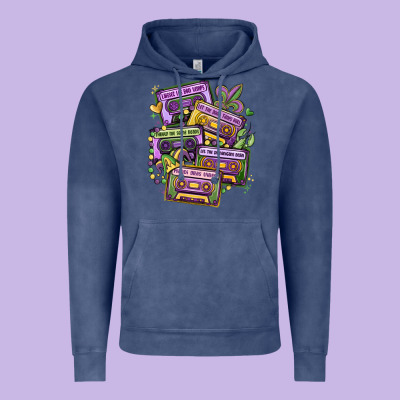 Mardi Gras Cassette Tapes Vintage Hoodie Designed By Maliassmallbusiness