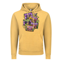 Vintage Mustard mardi gras cassette tapes Vintage Hoodie - MaliasSmallBusiness