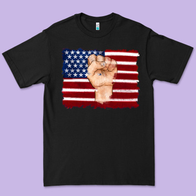 American Flag With Hand Premium Tee Designed By Artiststas