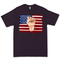 Plum american flag with hand Premium Tee - Artiststas