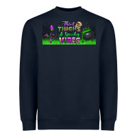 Navy thick thighs and spooky vibes libbey glass Heavyweight Sweatshirt - BundleAndBundleShop