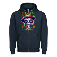 Mexican Day Of Dead Sugar Skull Zipper Hoodie | Teevron