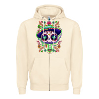 Sandshell Mexican Day of dead sugar skull Zipper Hoodie - NancyCooperArtShop