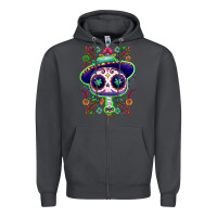 Smoke Mexican Day of dead sugar skull Zipper Hoodie - NancyCooperArtShop