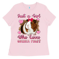 Bubblegum Pink Just A Girl Love Who Loves Guinea Pigs Ladies Tee - Artiststas