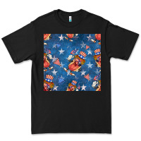Black 4th of july hotdog seamless pattern Premium Tee - BundleAndBundleShop