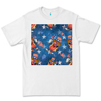 White 4th of july hotdog seamless pattern Premium Tee - BundleAndBundleShop