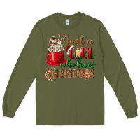 Army Green just a girl who loves christmas Long Sleeve Tee - BundleAndBundleShop