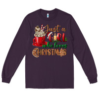 Plum just a girl who loves christmas Long Sleeve Tee - BundleAndBundleShop