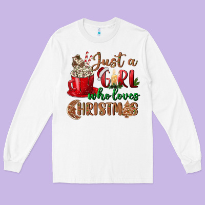 Just A Girl Who Loves Christmas Long Sleeve Tee Designed By Bundleandbundleshop