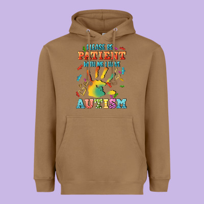 Please Be Patient With Me I Have Autism Heavyweight Hoodie Designed By Cowgirlartshop