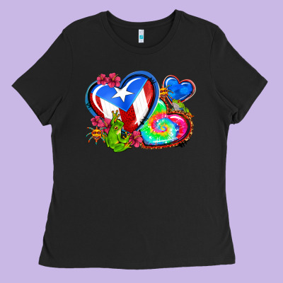 Western Leopard Puerto Rico Hearts Ladies Tee Designed By Adodesignshop
