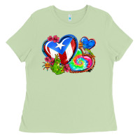 Matcha western leopard puerto rico hearts Ladies Tee - AdoDesignShop