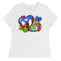 White western leopard puerto rico hearts Ladies Tee - AdoDesignShop