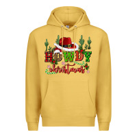 Antique Gold howdy christmas cowboy hat Premium Hoodie - CowGirlArtShop