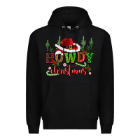 Black howdy christmas cowboy hat Premium Hoodie - CowGirlArtShop