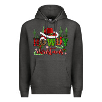 Charcoal Heather howdy christmas cowboy hat Premium Hoodie - CowGirlArtShop