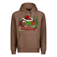 Chestnut howdy christmas cowboy hat Premium Hoodie - CowGirlArtShop