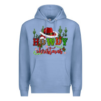Colony Blue howdy christmas cowboy hat Premium Hoodie - CowGirlArtShop
